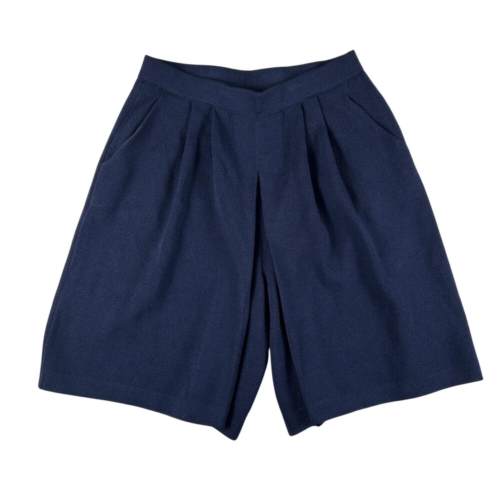 Vtg St. John Culotte Shorts Womens 8 Knit High Waist Pleated Pull On Pockets